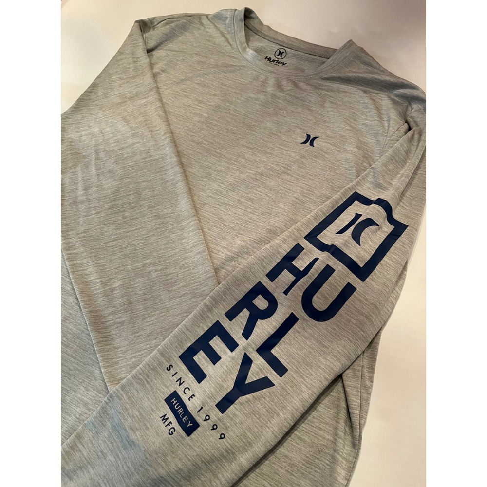 Hurley Long Sleeve Performance‎ Gray Pullover Shirt Size Large Fishing Hiking